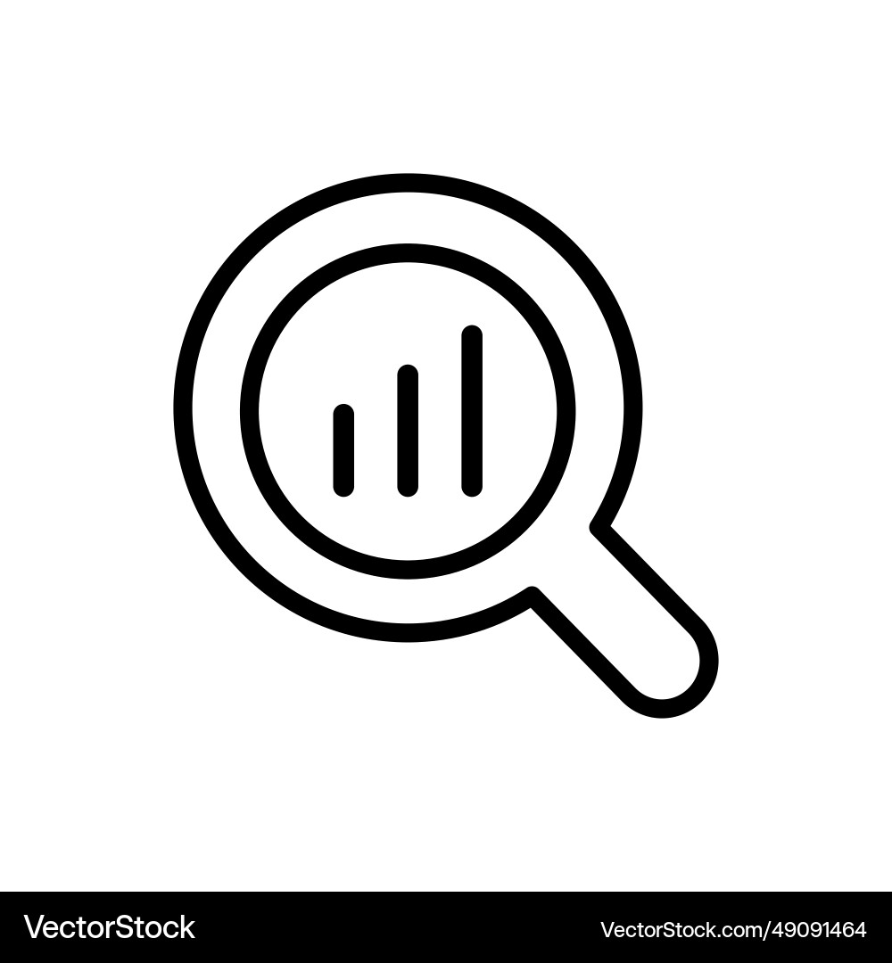 Data analysis line icon with business graph Data analysis line icon with business graph vector image