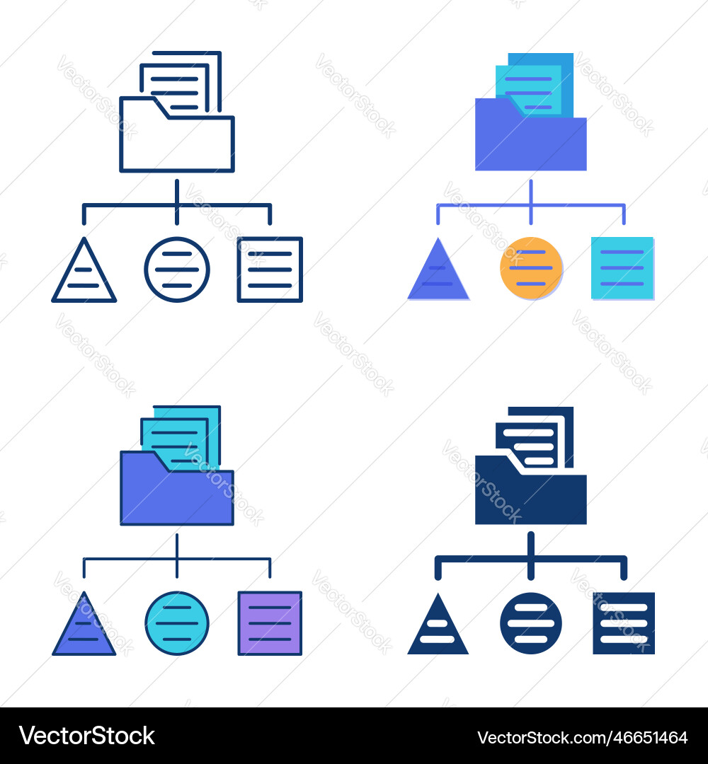Data Classification Icon Set vector image