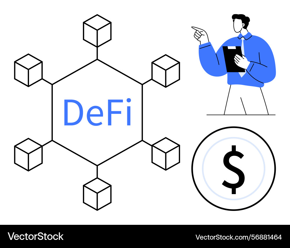 Decentralized finance concept with blockchain Decentralized finance concept with blockchain vector image