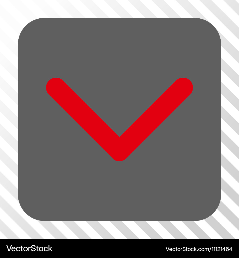 Direction down rounded square button Vector Image