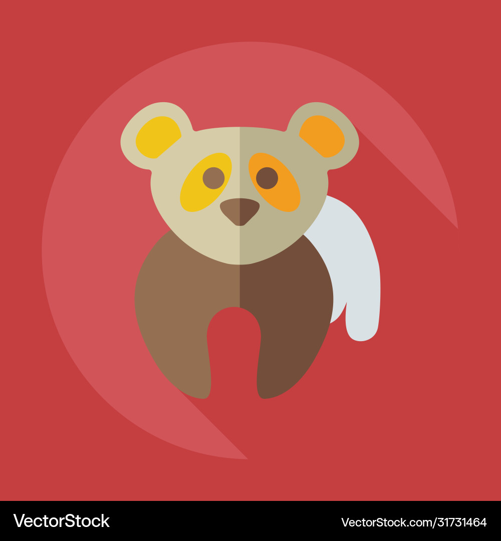 Flat modern design with shadow icons pandas Flat modern design with shadow icons pandas vector image