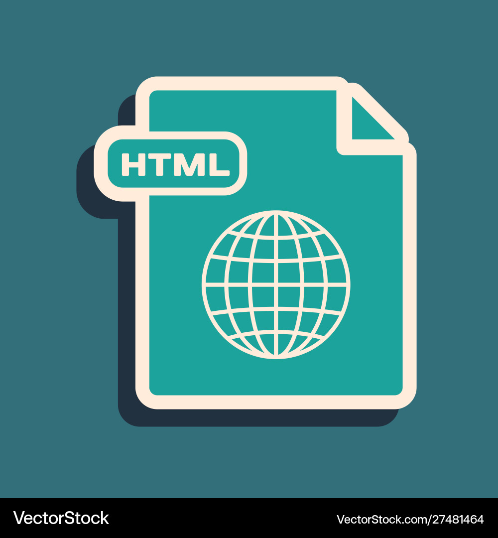 Green html file document download button Green html file document download button vector image
