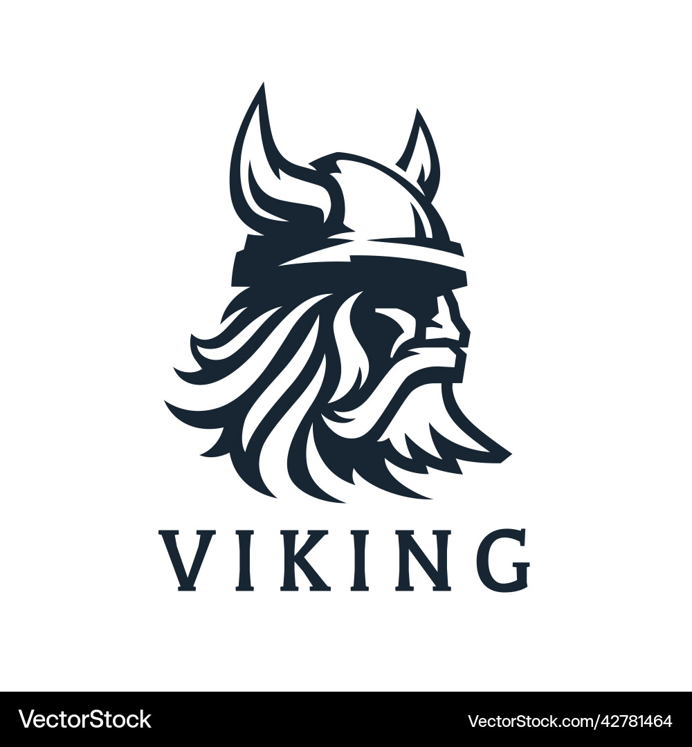 Horned Viking Logo Vector Image