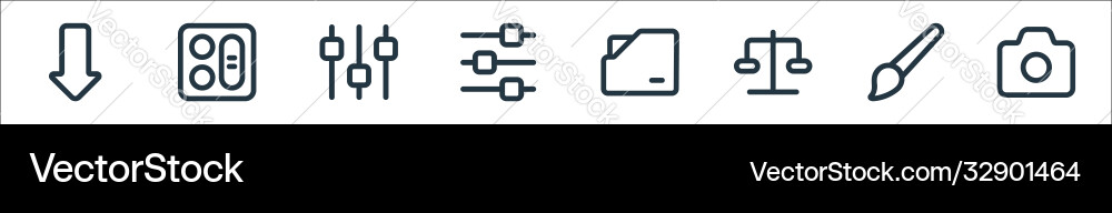Interface line icons linear set quality Interface line icons linear set quality vector image