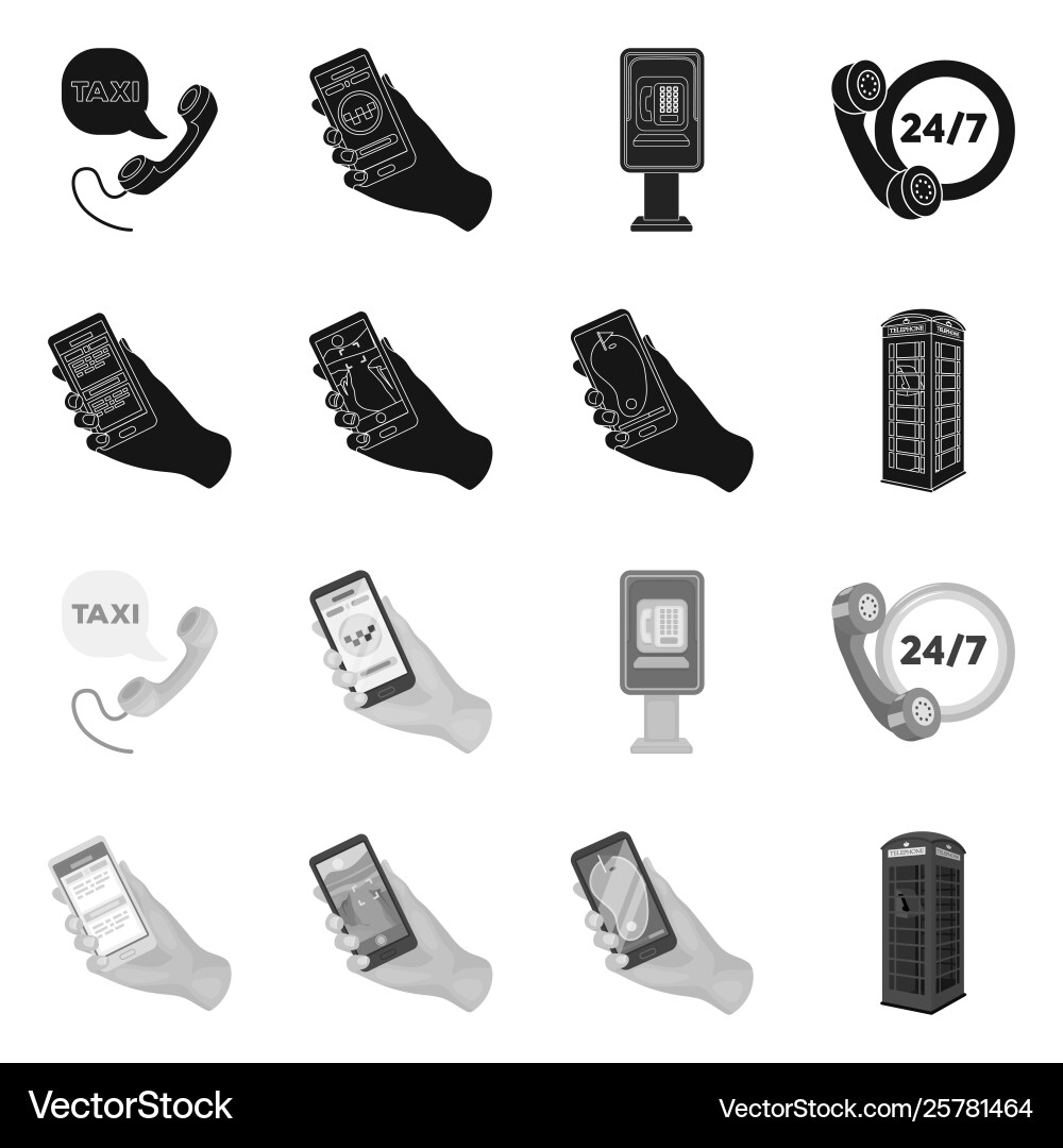Isolated object phone and screen logo set vector image