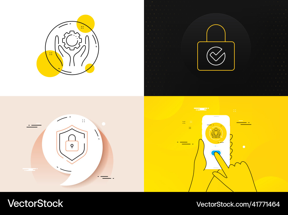 Minimal set of shield password encryption Minimal set of shield password encryption vector image