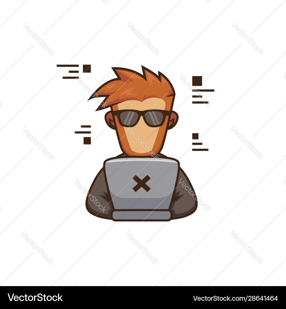 Monkey Coder Logo - Programmer Mascot vektorbild