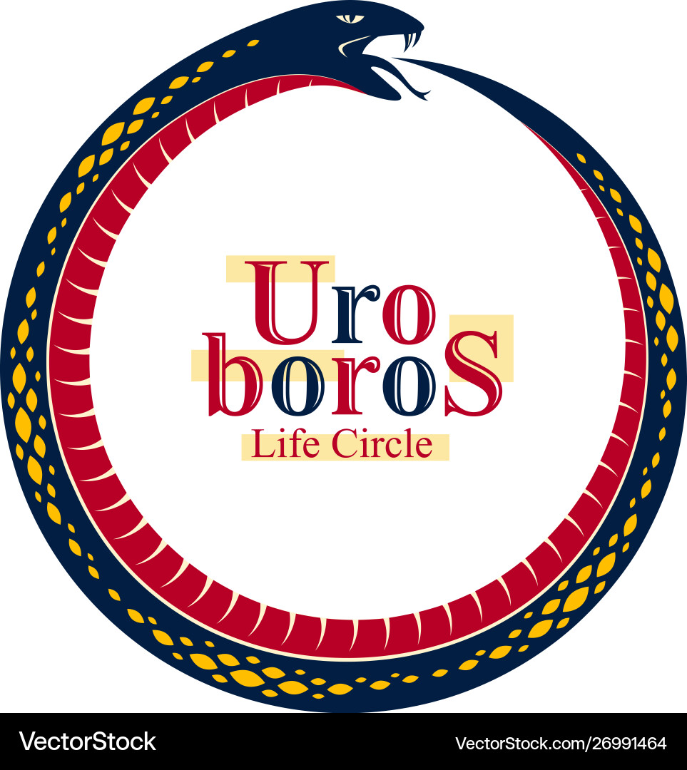 Ouroboros snake in a shape circle endless vector image