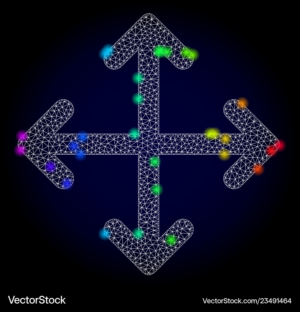 Polygonal mesh expand arrows with spectrum Polygonal mesh expand arrows with spectrum vector image