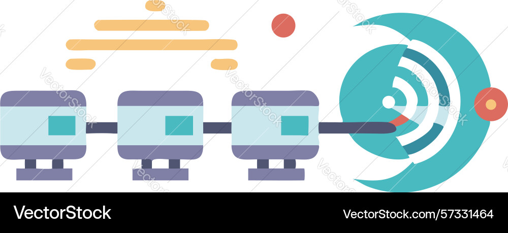 Remote data processing hub cloud computing Vector Image