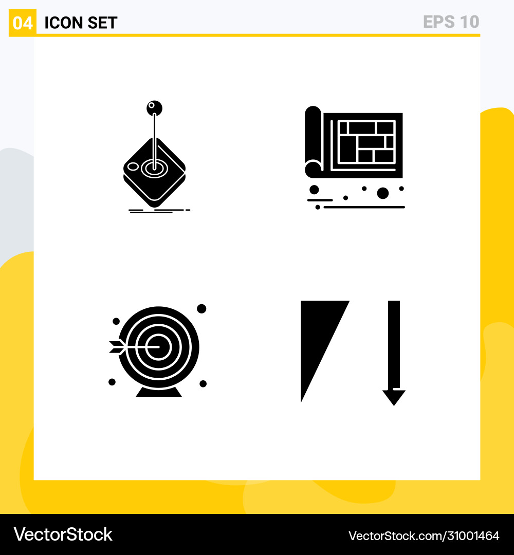 Set 4 modern ui icons symbols signs for arcade Vector Image