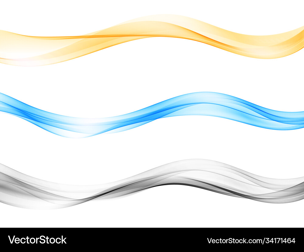 Set blend abstract wave color flow vector image