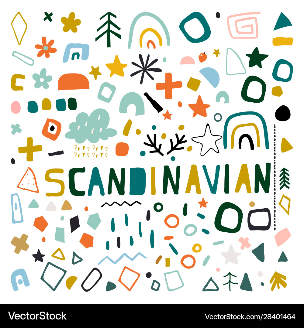 Set geometric elements doodles circles brush Set geometric elements doodles circles brush vector image