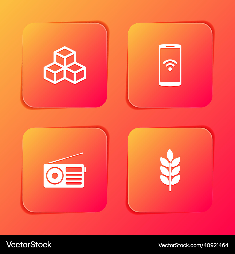 Set isometric cube smartphone with wireless Set isometric cube smartphone with wireless Vector Image