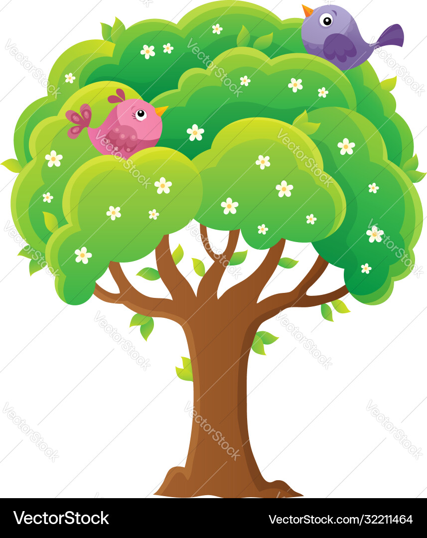 Springtime tree topic image 4 vector image