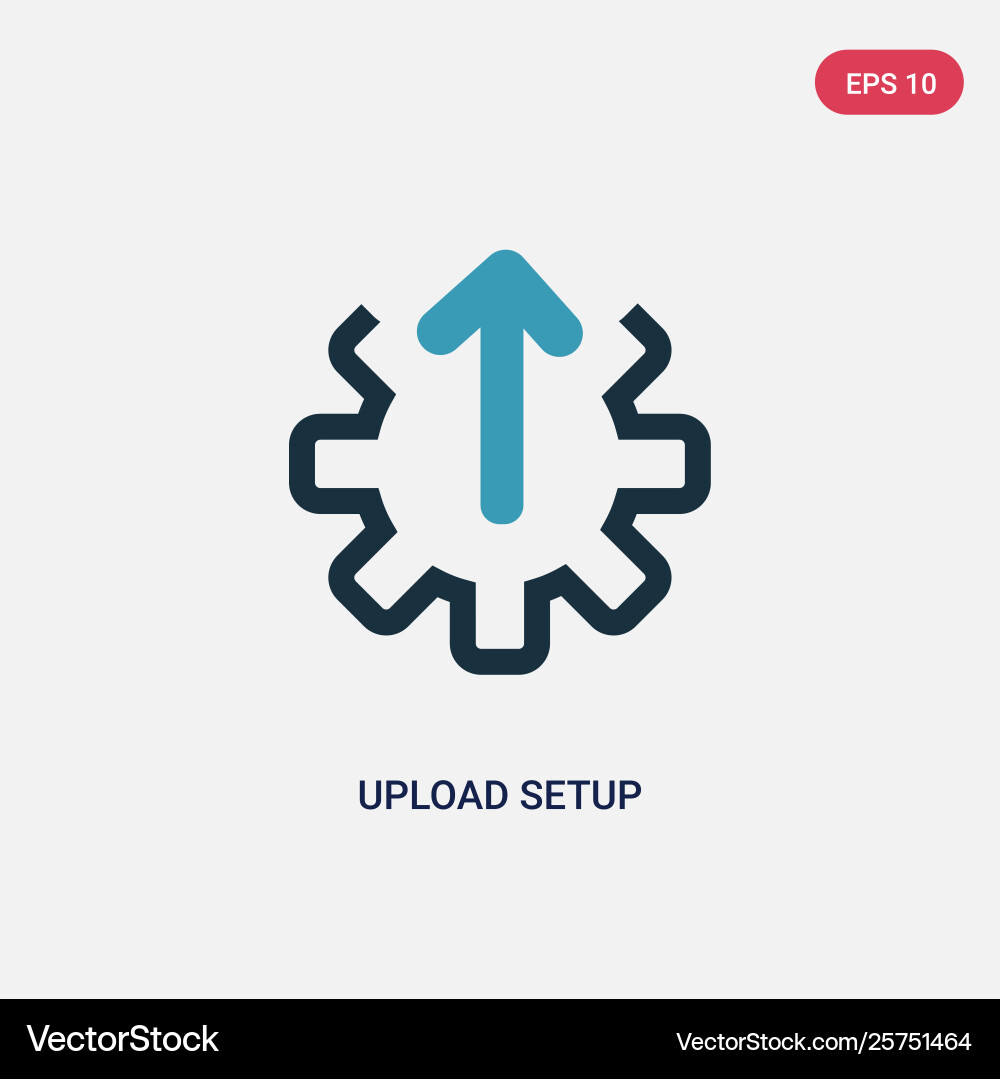 Two color upload setup icon from user interface vector image