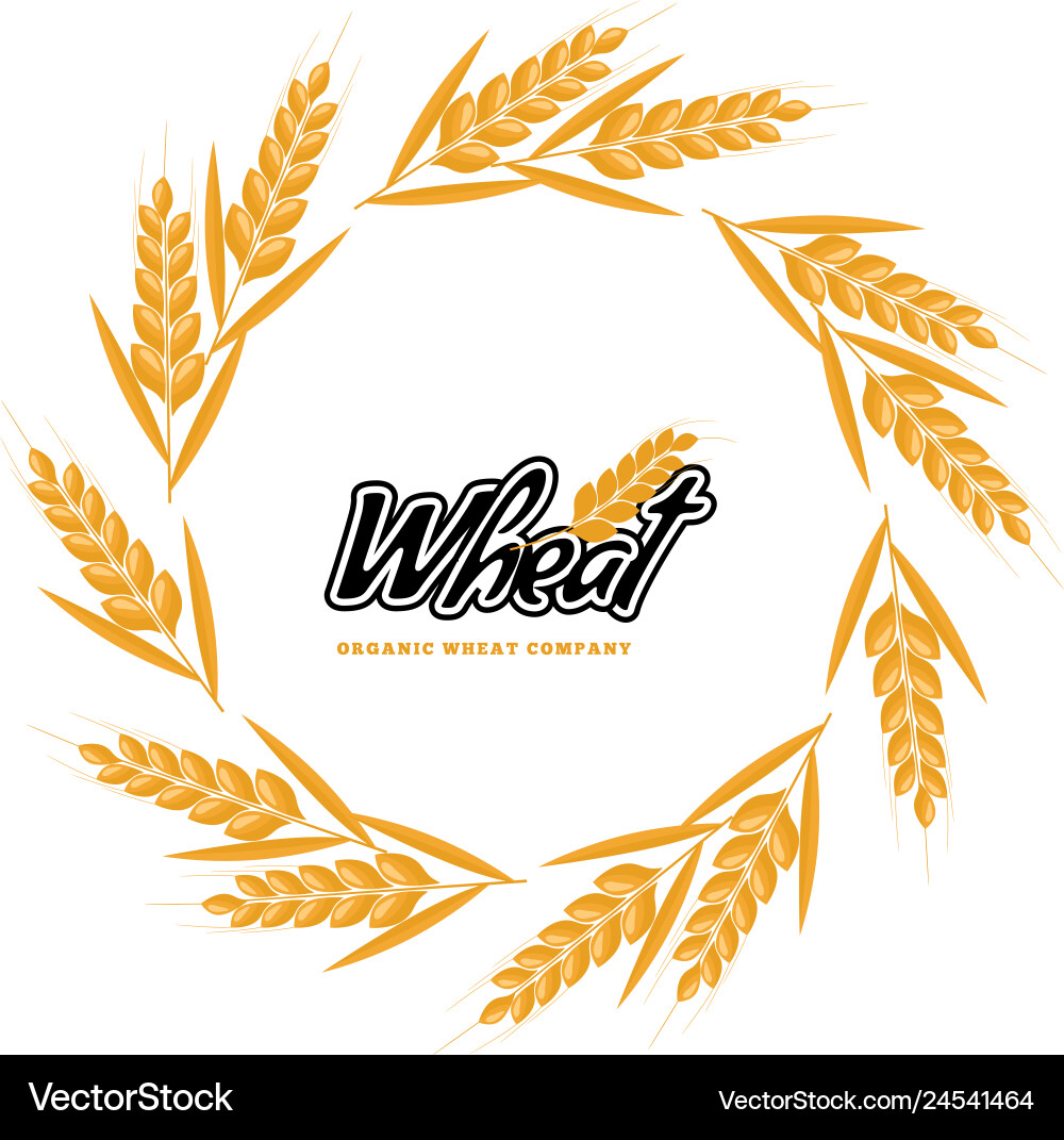 Wheat logo design with circle or round shape Vector Image