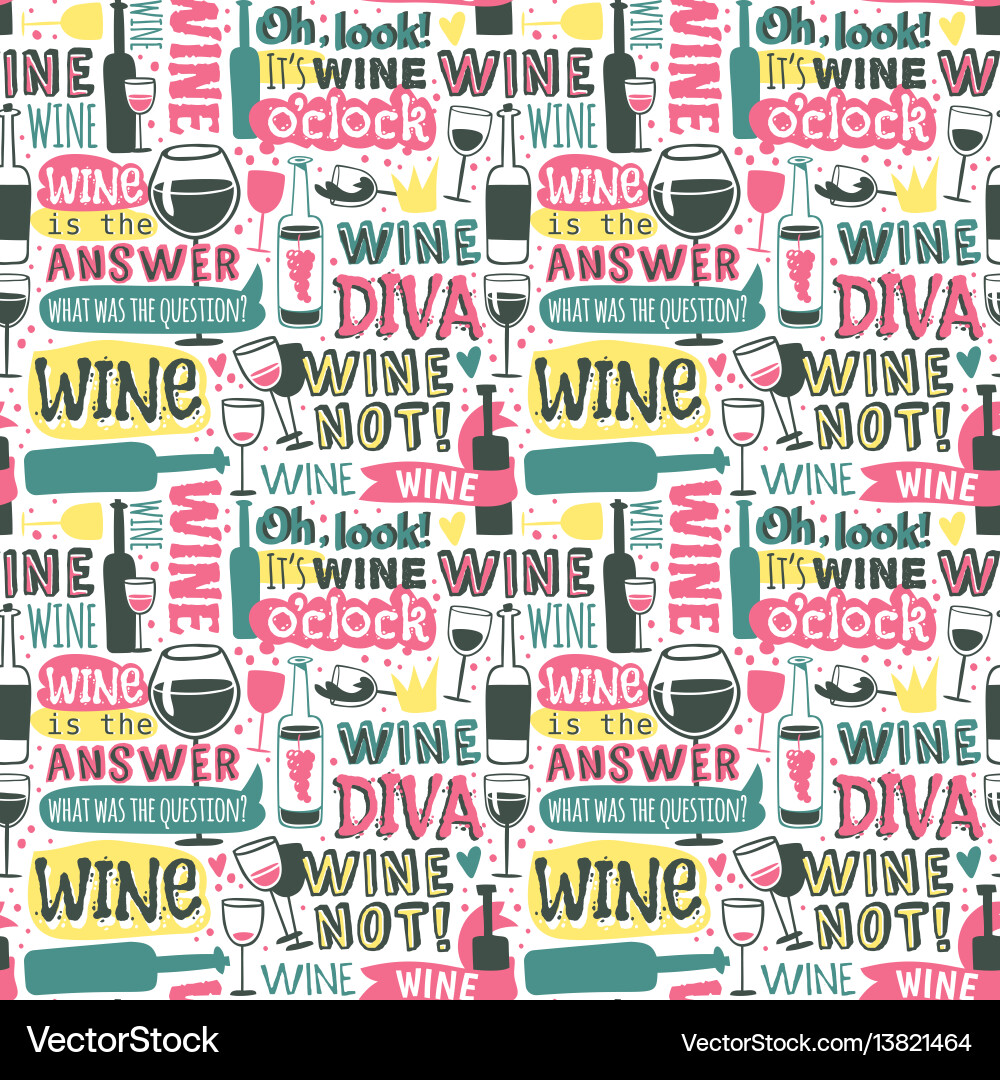 Wine Badge & Pattern Collection vector image
