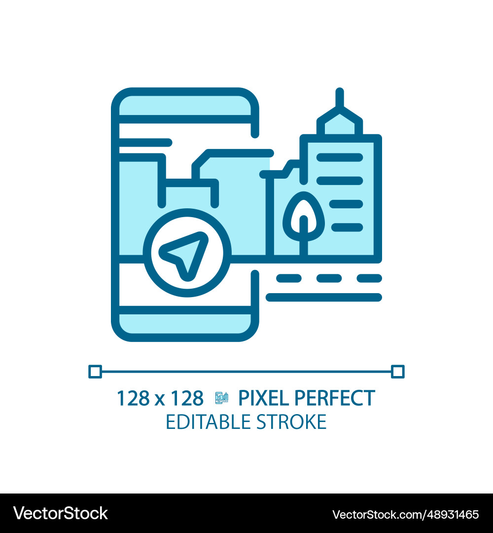 2d thin linear blue map navigation icon 2d thin linear blue map navigation icon Vector Image