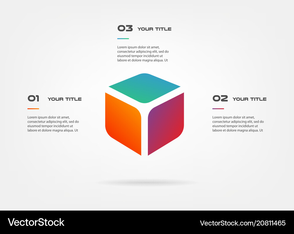 3D Blocks Workflow Diagram vector image