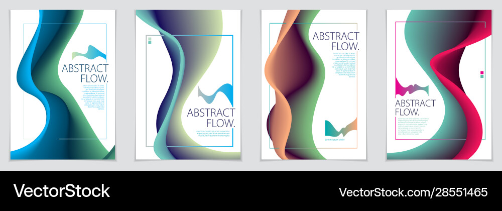 Abstract flow fluid shape backgrounds set a4 Abstract flow fluid shape backgrounds set a4 vector image