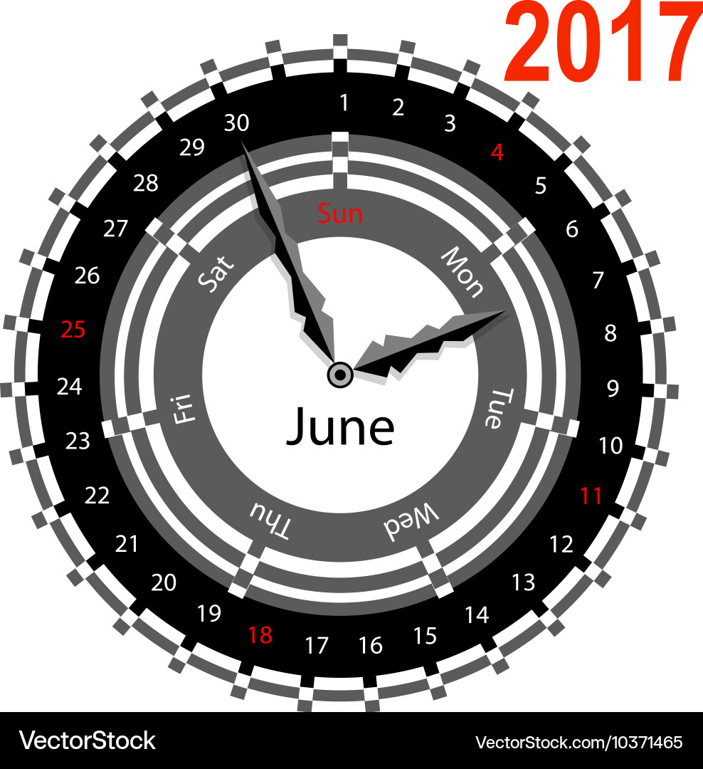 Creative idea of design a clock with circular vector image