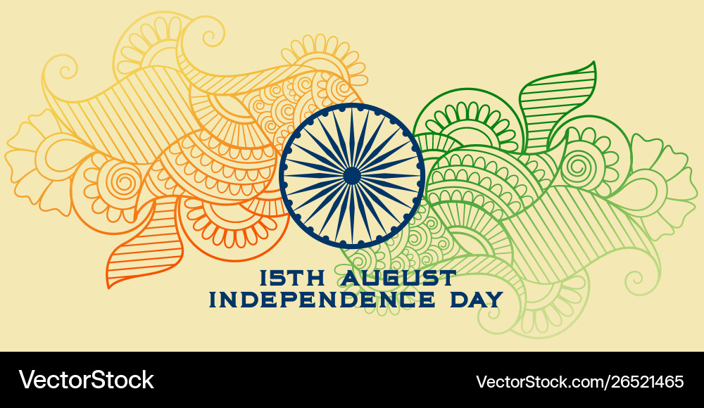 Creative indian flag in paisley style Creative indian flag in paisley style vector image