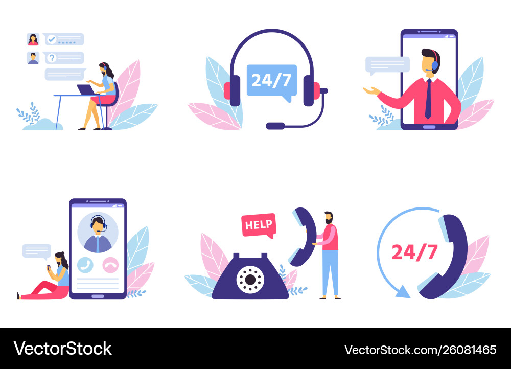 Customer support personal assistant service vector image