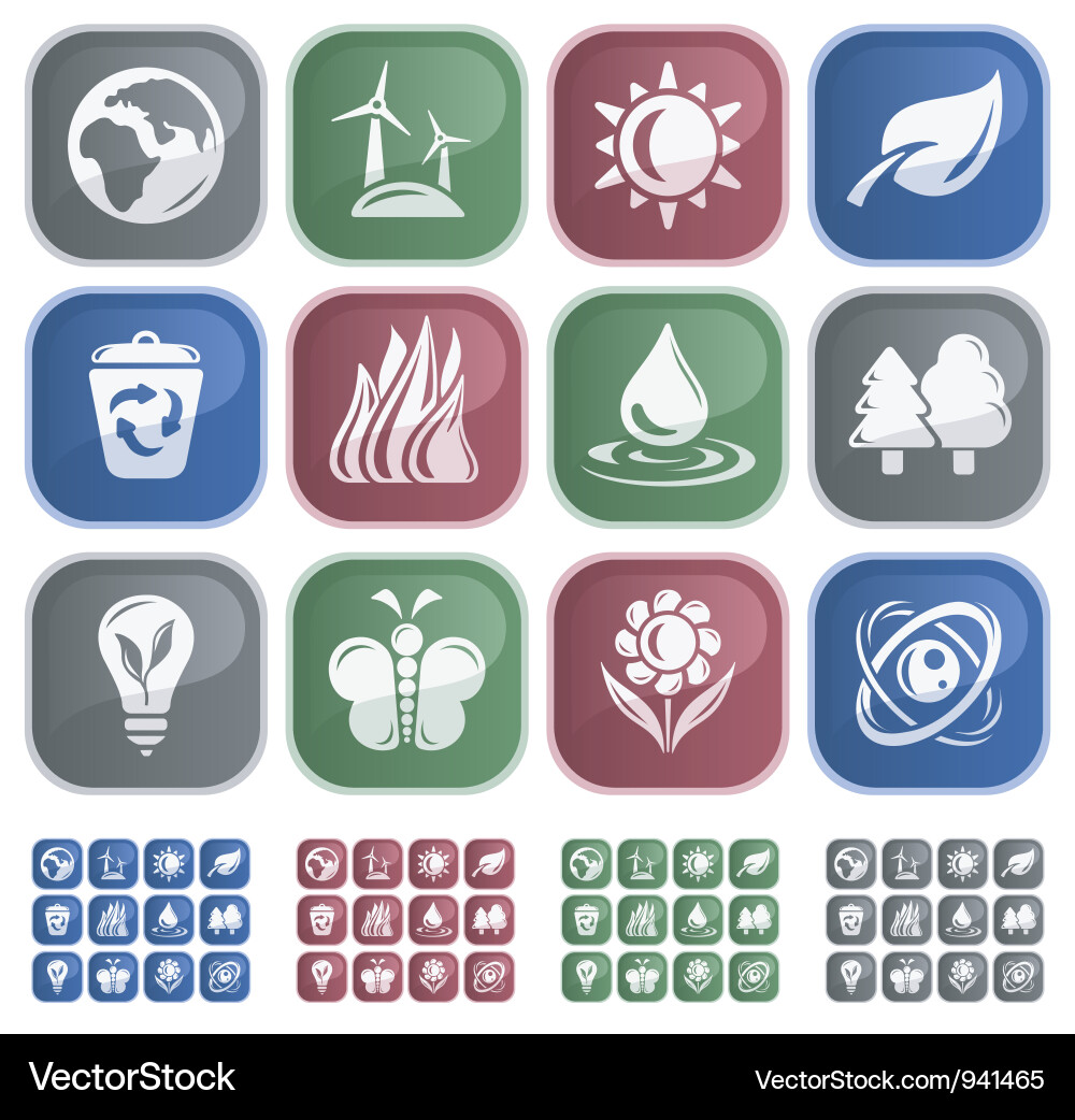 Environment buttons vector image
