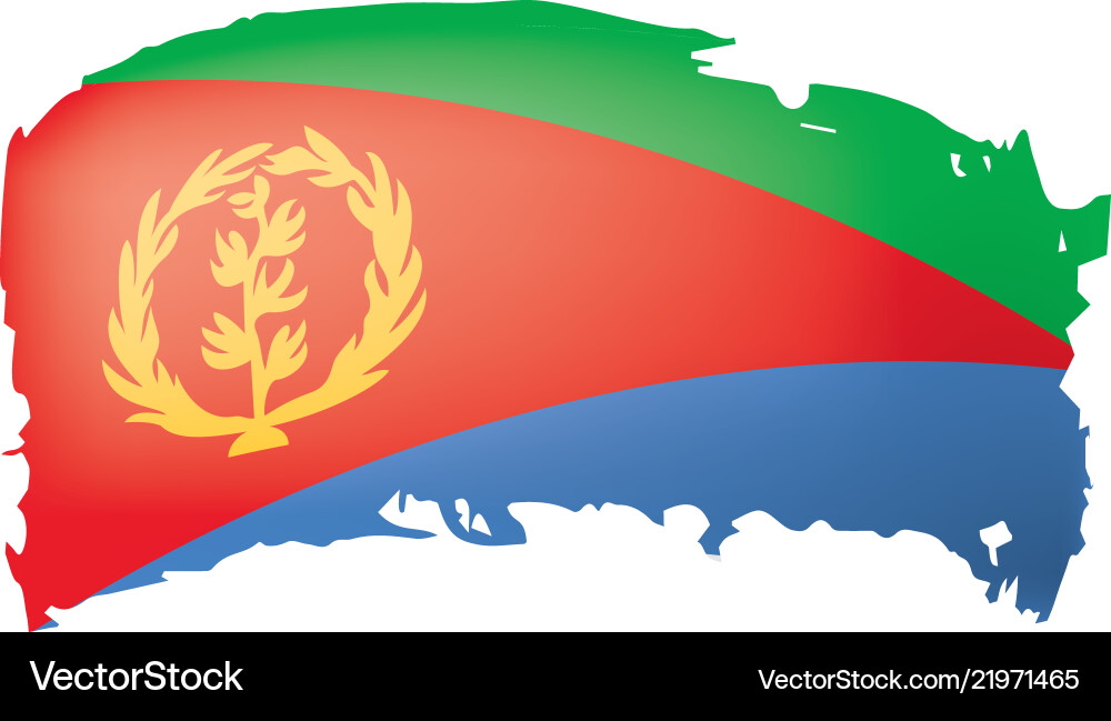 Eritrea flag on a white Eritrea flag on a white vector image