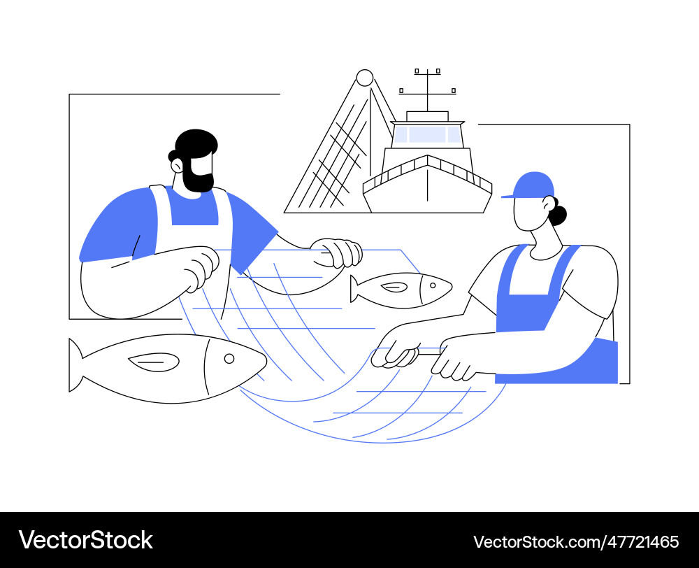 Fishing with net abstract concept Fishing with net abstract concept Vector Image