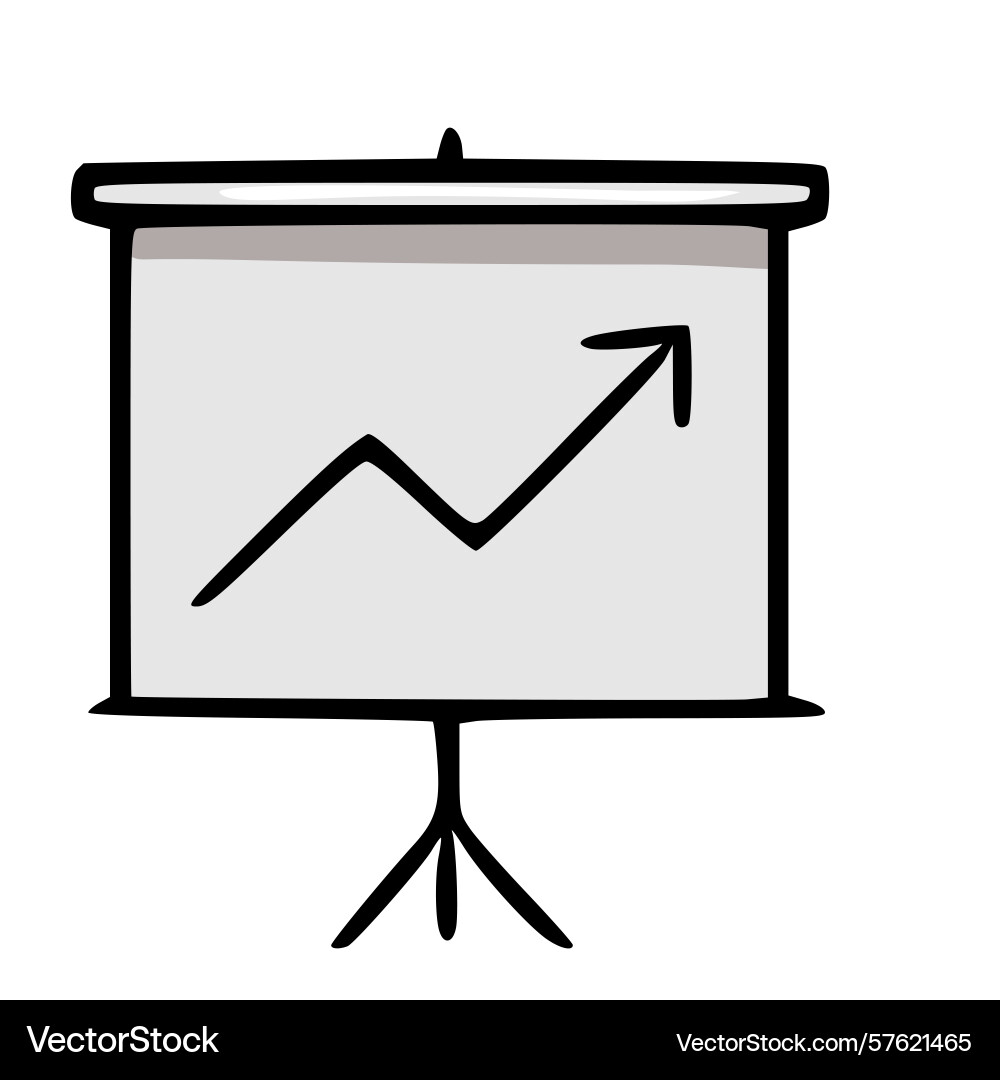 Hand-drawn of a projector screen displaying Hand-drawn of a projector screen displaying vector image