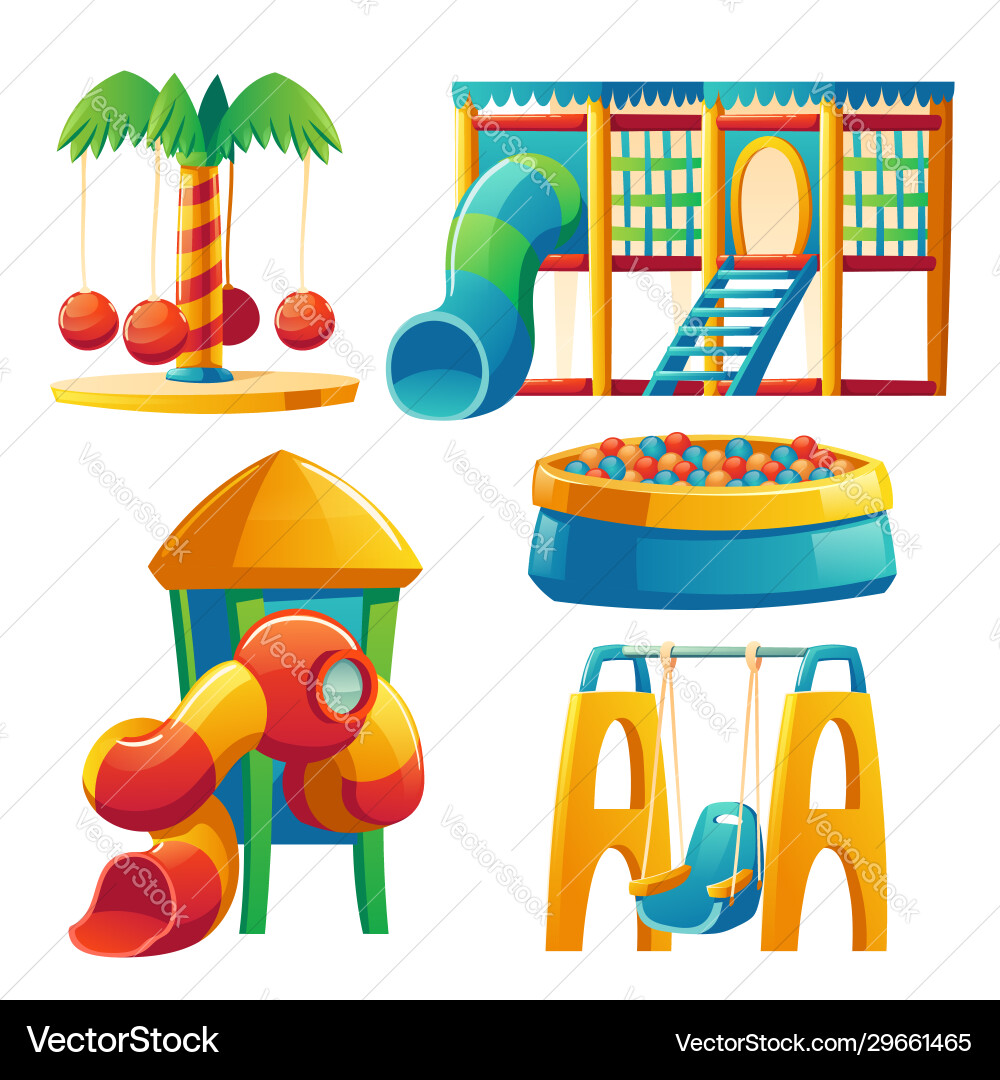 Kinderspielplatz mit Karussell und Dia Kinderspielplatz mit Karussell und Dia vektorbild