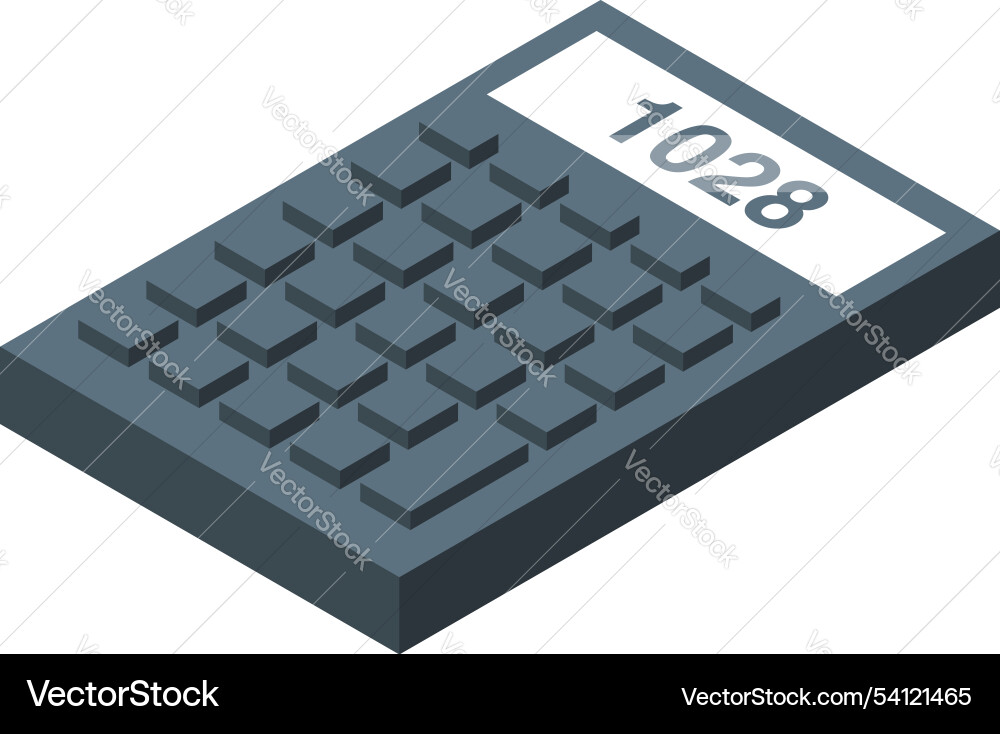 Modern calculator showing number 1028 on display Modern calculator showing number 1028 on display Vector Image
