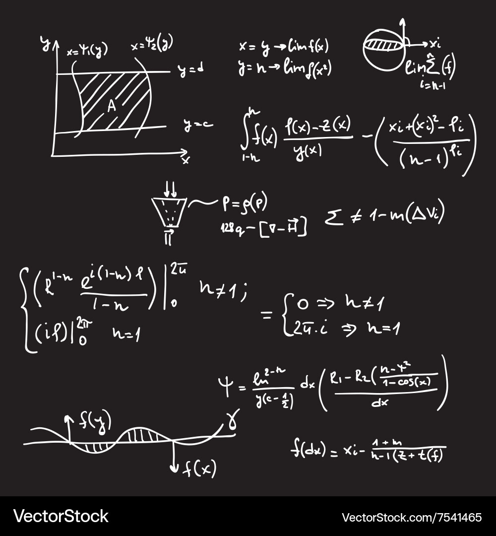 Pattern with mathematical formulas Vector Image