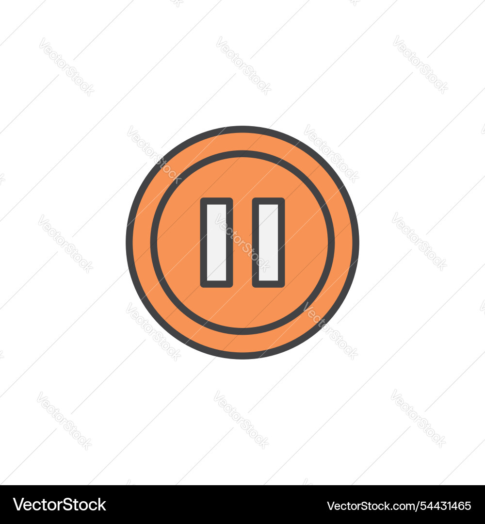 Pause icon in colored version Vector Image