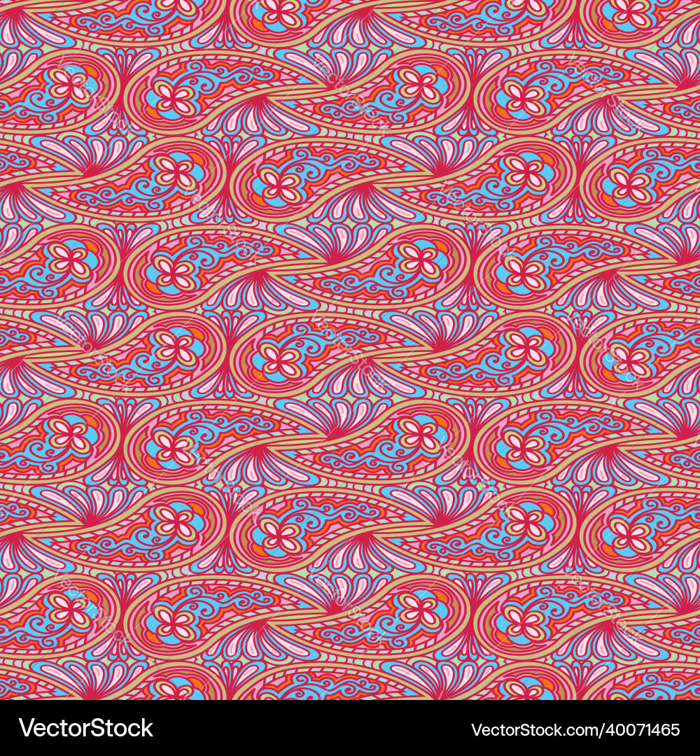 Seamless pattern paisley ornament motif bandana Seamless pattern paisley ornament motif bandana vector image