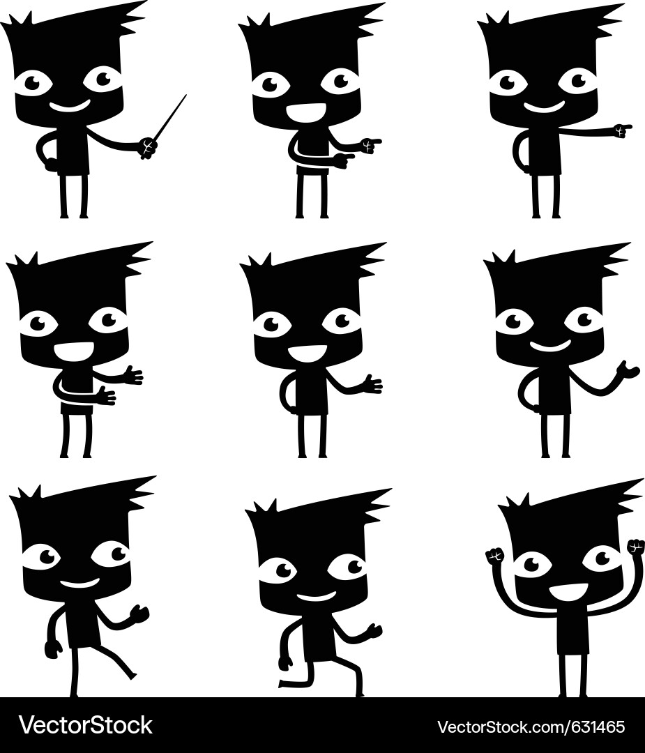 Set of funny cartoon man Vector Image