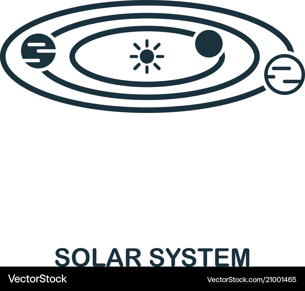 Solar system icon flat style design ui Vector Image