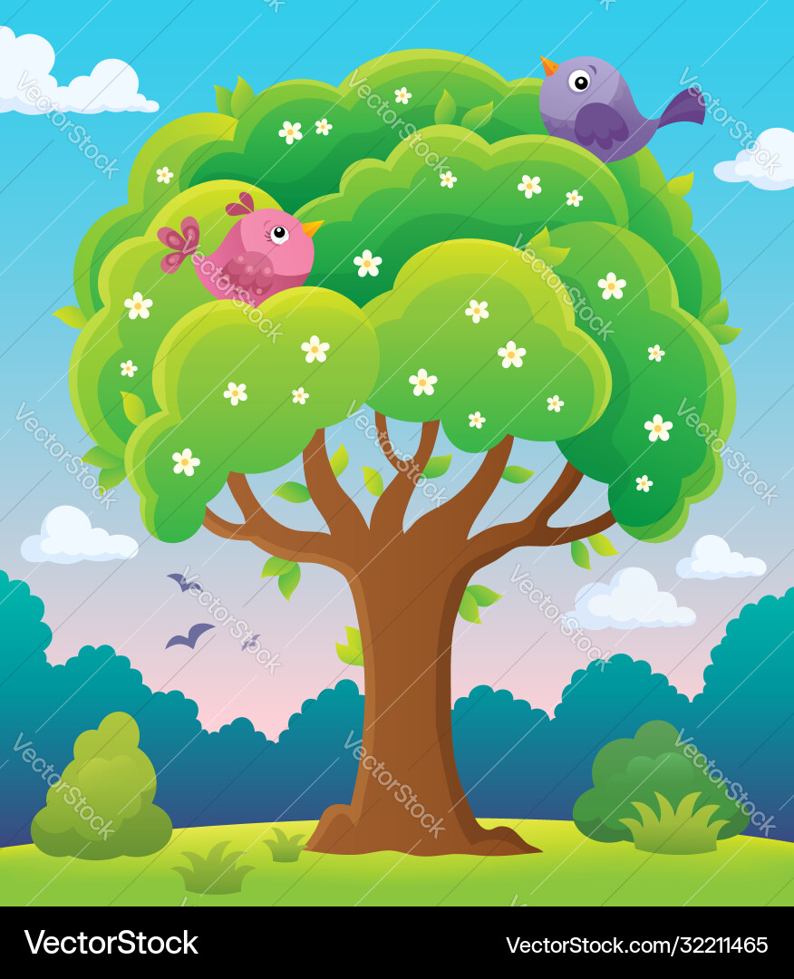 Springtime tree topic image 5 Springtime tree topic image 5 vector image