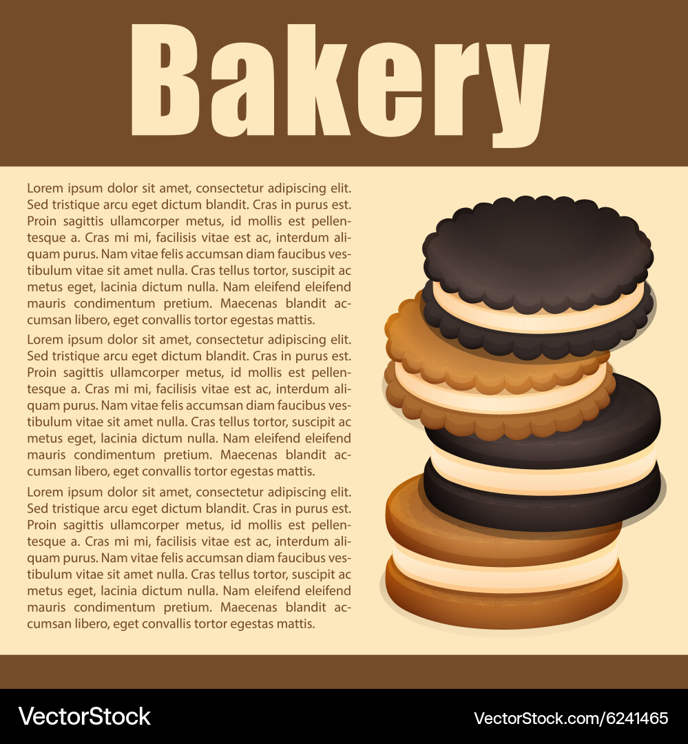 Stack of sandwich cookies and text vector image