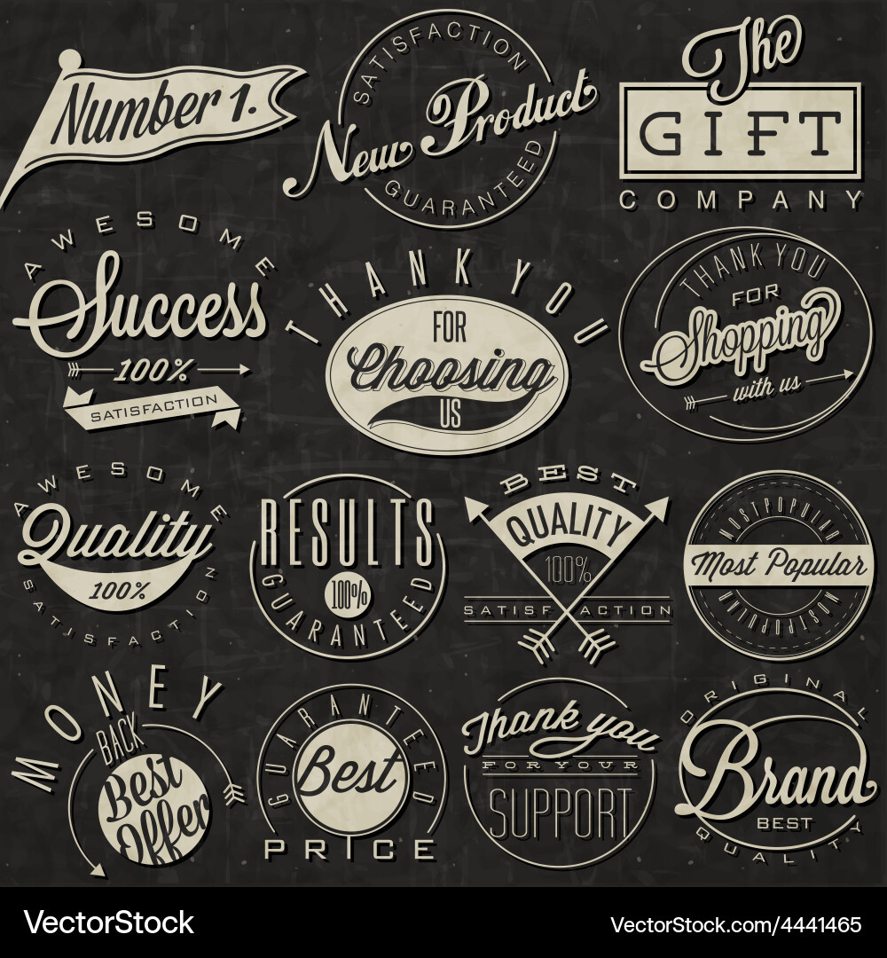 Vintage design elements and emblems Vector Image