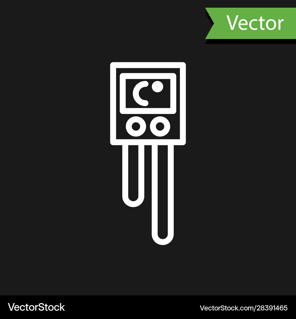 White line temperature and humidity sensor icon Vector Image
