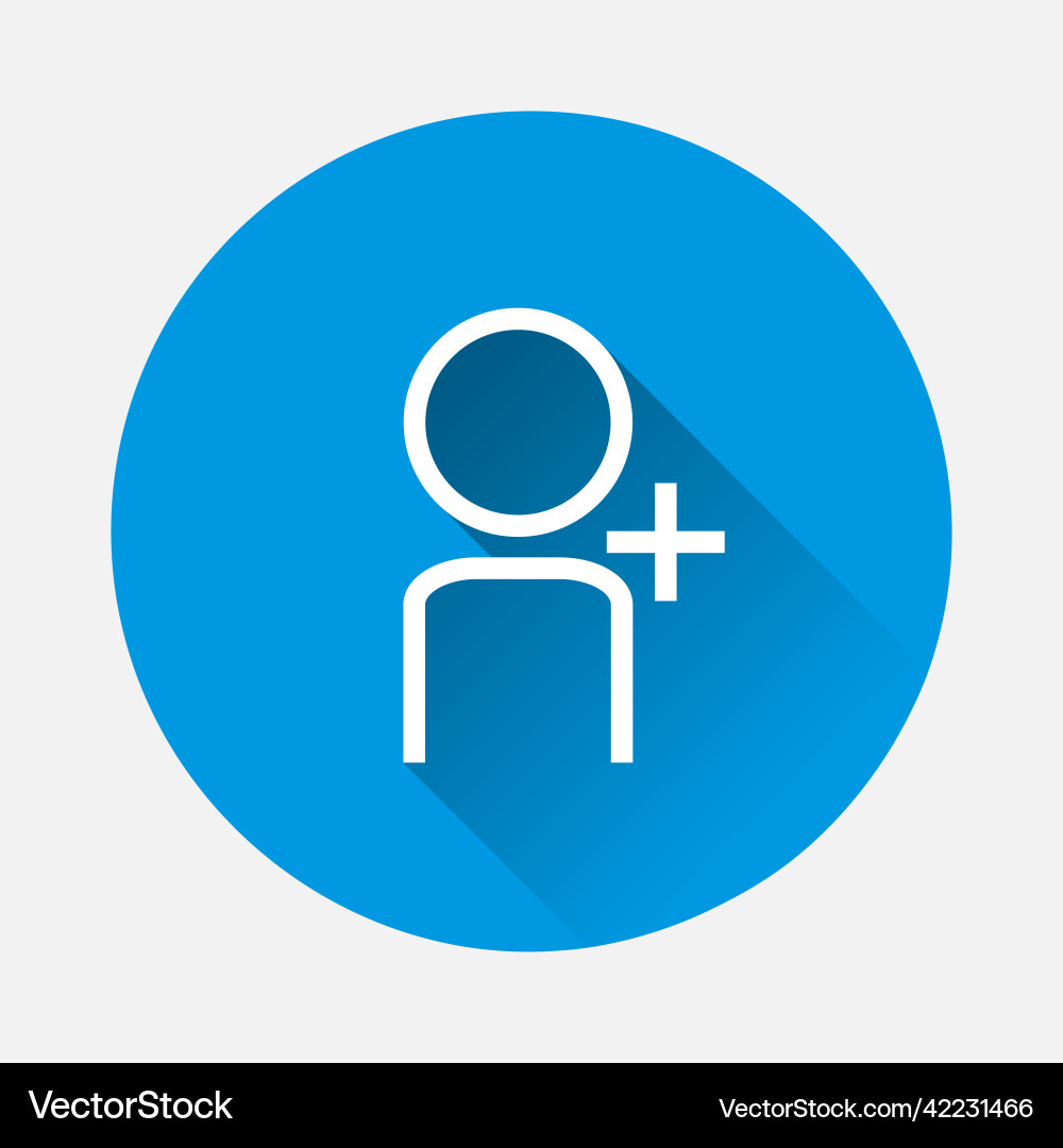 Add user icon on blue background flat image Vector Image