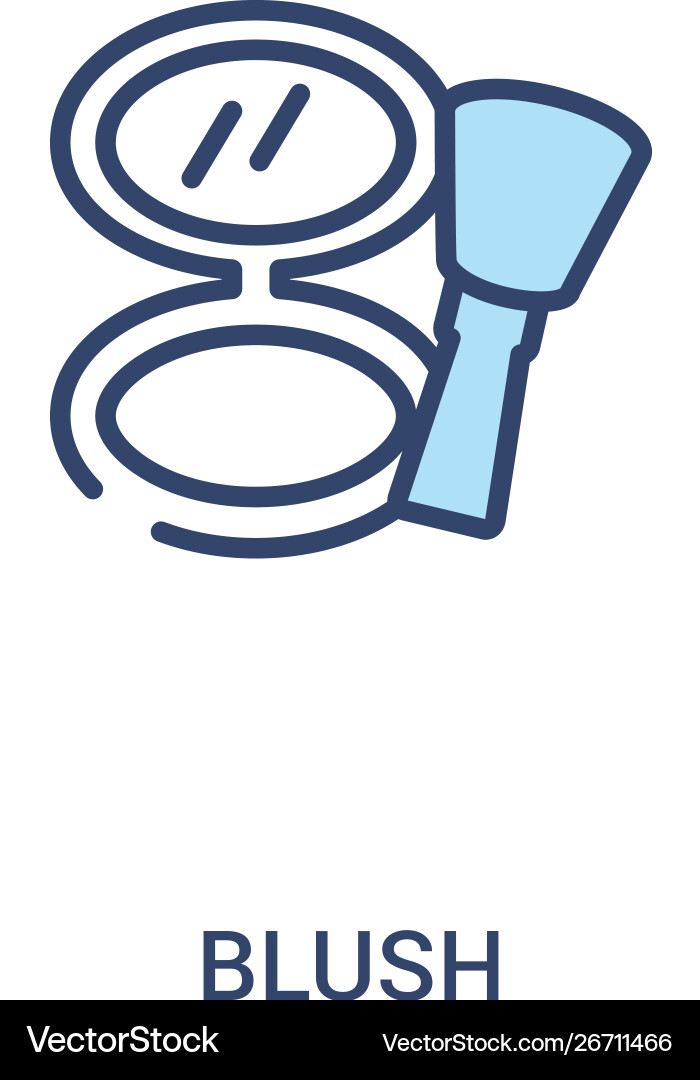 Blush concept 2 colored icon simple line element Blush concept 2 colored icon simple line element vector image