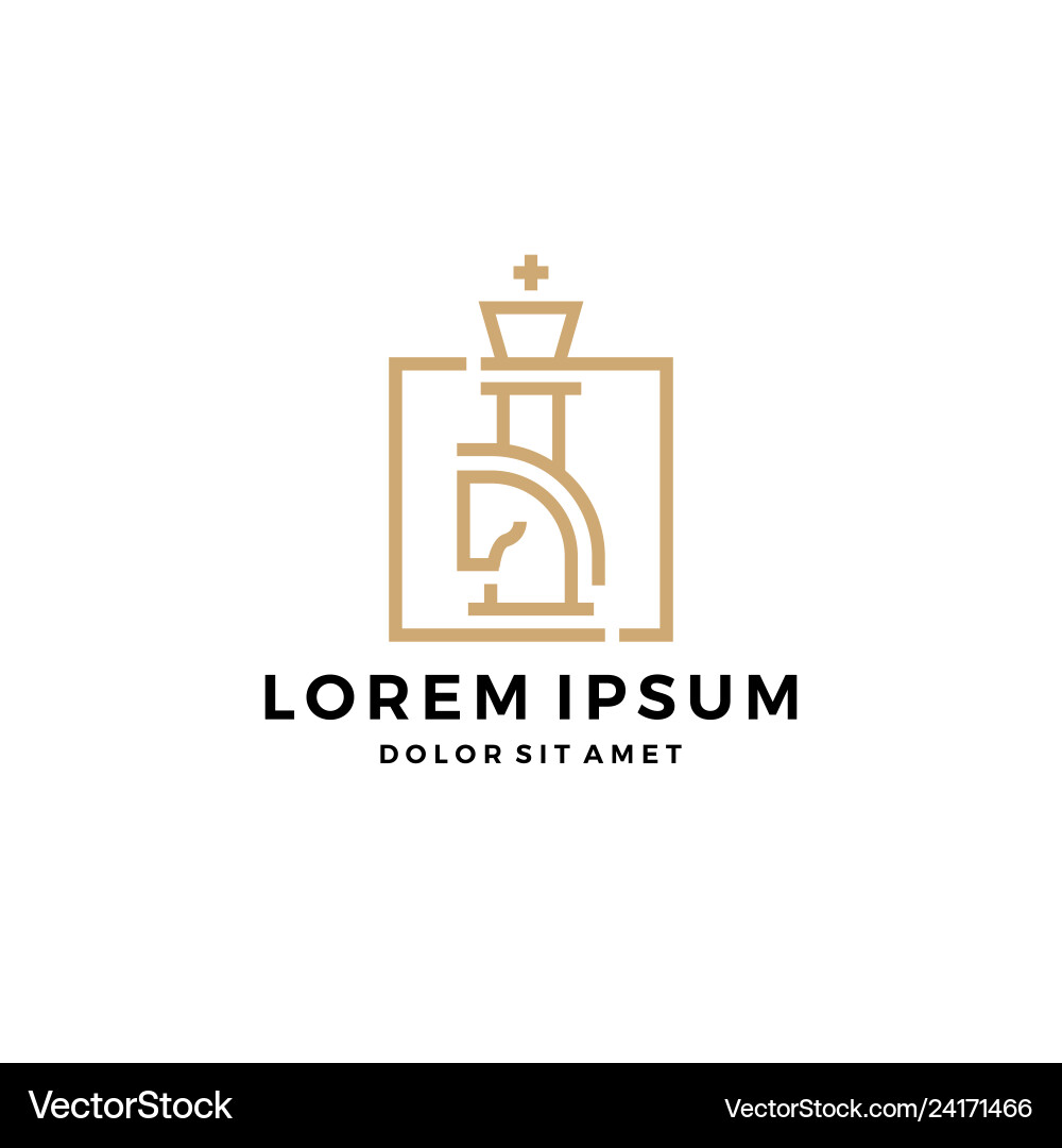 Chess Knight King Logo vector image