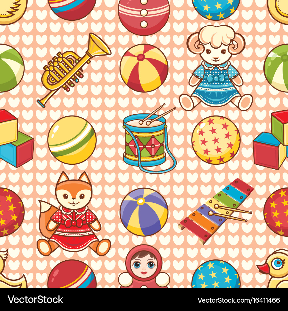 Child toy seamless pattern design element Vector Image