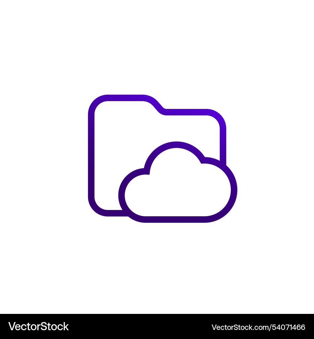 Cloud folder icon in line design Vector Image
