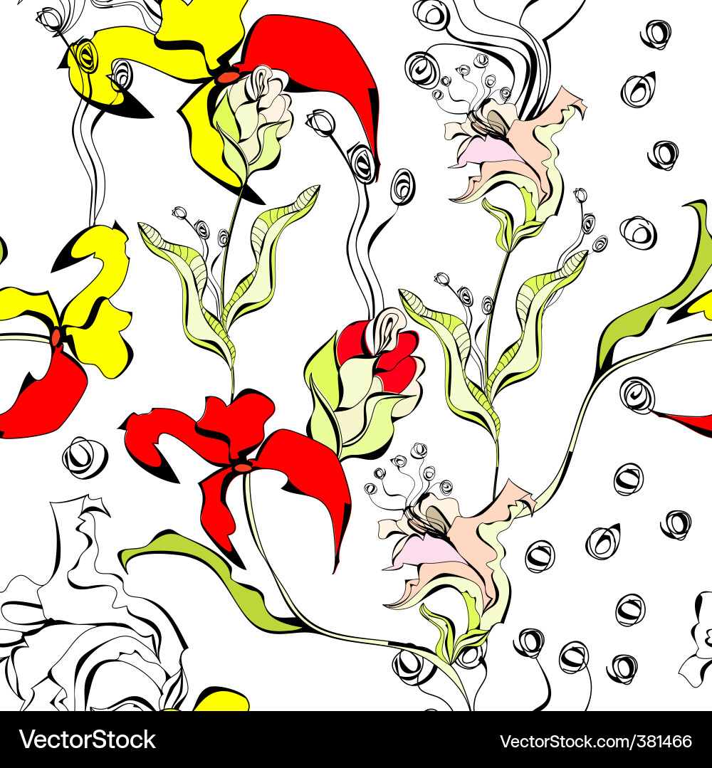 Colorful floral pattern Vector Image