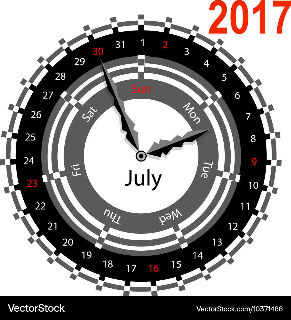 Creative idea of design a clock with circular vector image